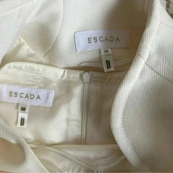 Escada SZ S M Cream Dress Suite - Picture 11 of 15